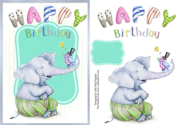 Happy Birthday Elephant Quick card/Topper