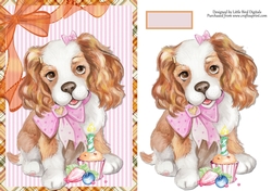 Birthday Spaniel Quick card/topper