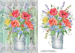 Bucket of Flowers Quick card