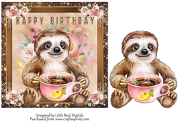Birthday Sloth 7x7 Quick Card