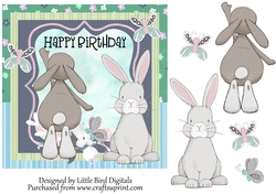 Bunny Birthday 7x7 Quick card