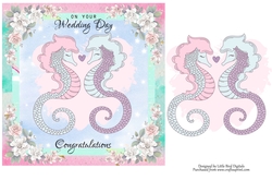 Seahorse Wedding 7x7 Quick card
