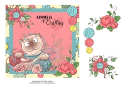 Happiness is Crafting 7x7 Quick card