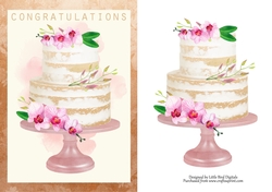 Naked Cake Wedding Day Quick Card