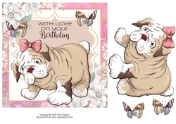 Princess Bulldog 7x7 Quick Card