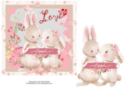 Bunnies in Love Engagement 7x7 Quick Card