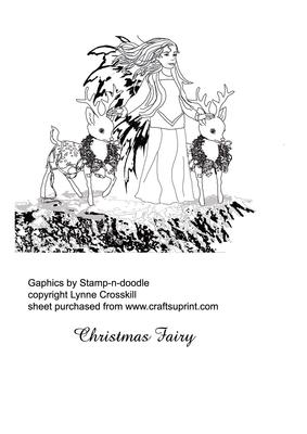 Christmas Fairy Digital Stamp