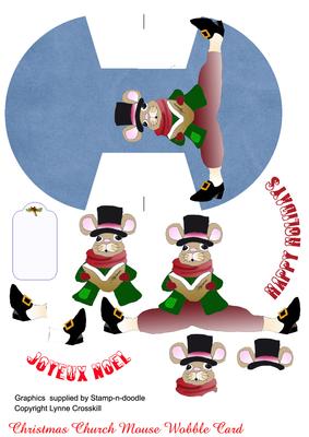 Christmas Church Mouse Wobble Card