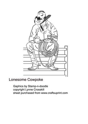 Lonesome Cowpoke Digital Stamp