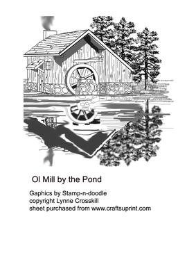 Ol Mill by the Pond Digital Stamp