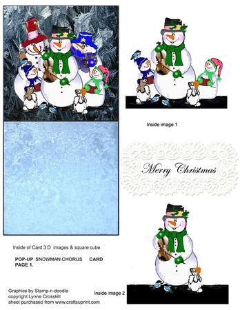 Snowman Chorus 3D Pop-up Card