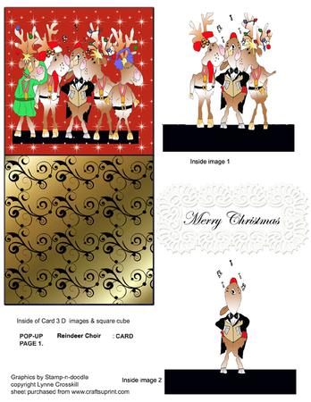 Reindeer Chorus 3D Pop-up Card Kit
