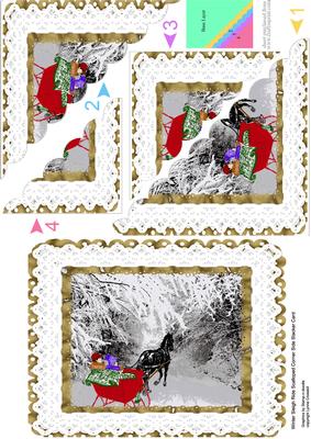 Winter Sleigh Ride - Scalloped Edge Side Stacker Card