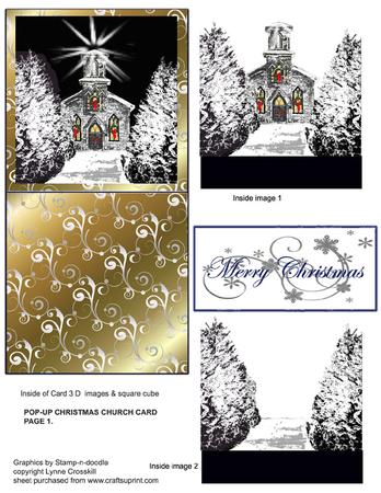 Christmas Church 3D Pop Up Card