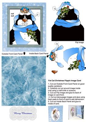 Fat Cat Christmas - 3D Flippin Image Card