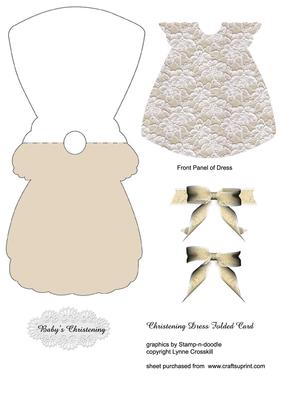 Lace Christening Dress Card.