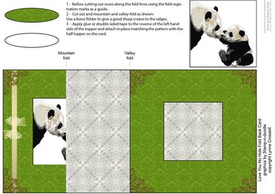 Love You - Panda Bear Fold Back Card