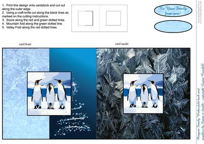 Penguin Family Wishes Fold Back Card