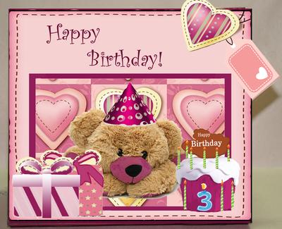 Little Girl's Birthday 3D Box Card