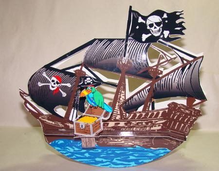 Pirate Treasure Ship Rocking Card