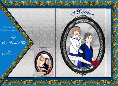 Vintage Mother & Me Portrait 3D Box Card Kit