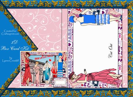 Vintage Paris Fashion 3D Box Card Kit