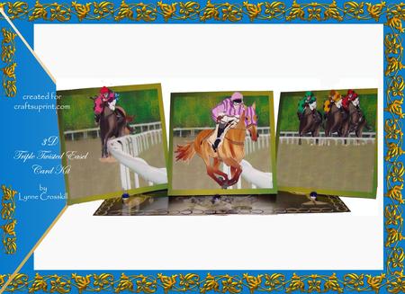 And They're Off - Horse Racing Triple Twisted Easel Card Kit