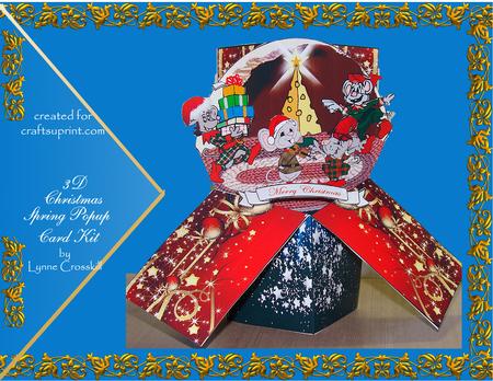 Merry Mouse Christmas 3D Spring Popup Card Kit