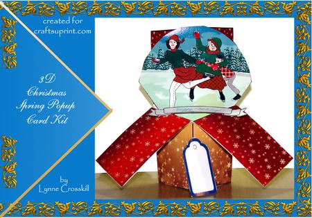 Christmas Skater 3D Spring Popup Card Kit