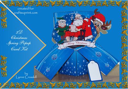 Santa's Ready 3D Spring Popup Card Kit