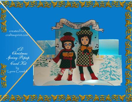 Joy to the World Carollers 3D "action Wobbles" Card Kit