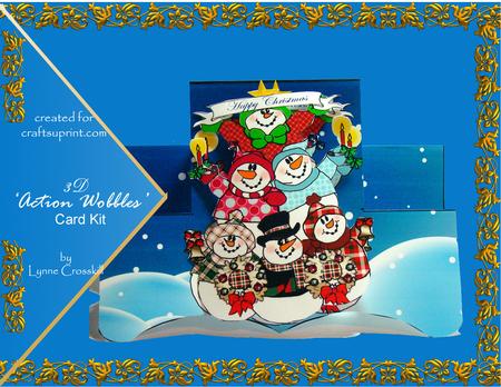 Snowman Christmas 3D 'action Wobbles' Card Kit