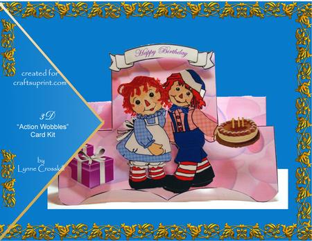Raggedy Birthday Hug Action Wobbles Card Kit