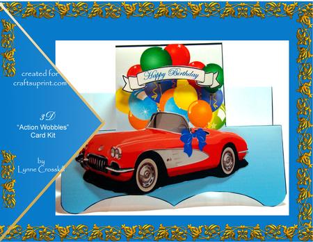 Happy Corvette Birthday Action Wobbles Card Kit