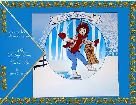 Winter Skating "swing Ems" Card Kit.