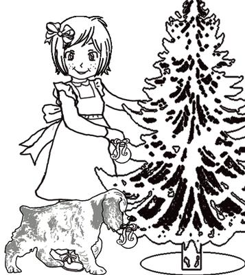 Decorating the Christmas Tree Digital Stamp