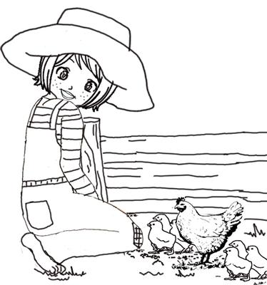 Country Girl Digital Stamp