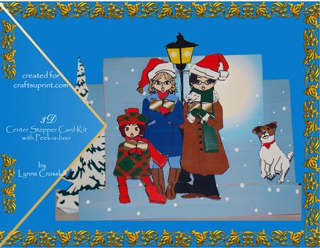 Christmas Carollers 3D Center Stepper Peekaboo Card Kit