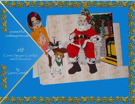 Christmas Eve Visitor 3D Center Stepper Peekaboo Card Kit