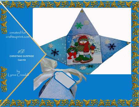 Snowshoeing Snowman "christmas Surprise" Card Kit
