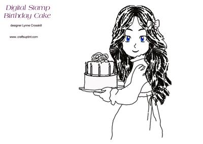Birthday Cake Digital Stamp