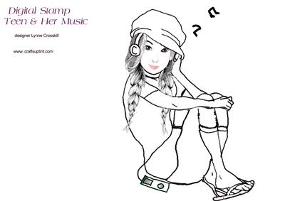 Music Teen Digital Stamp