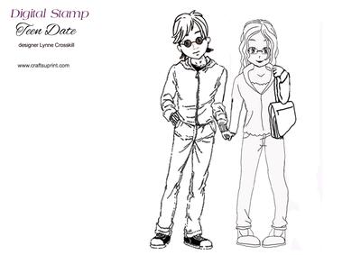 Teen Love Digital Stamp