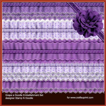 Grape a Doodle Embellishment Set