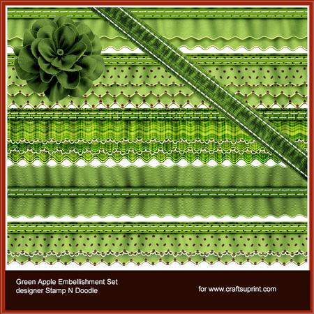 Green Apple Embellishment Set