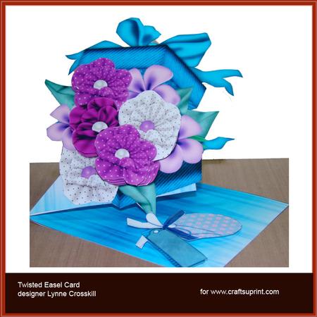 Polka Dot Flowers Twisted Easel Card