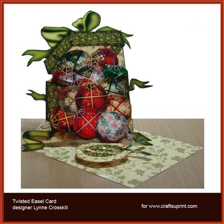Box of Christmas Ornaments Twisted Easel Card