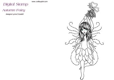 Autumn Fairy Digital Stamp