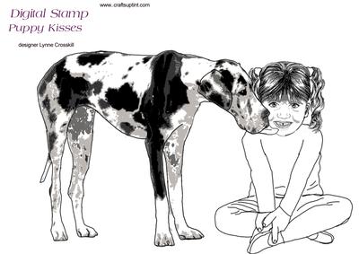 Puppy Kisses Digital Stamp