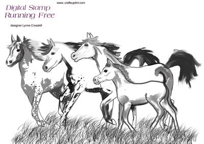 Running Free - Horse Digital Stamp